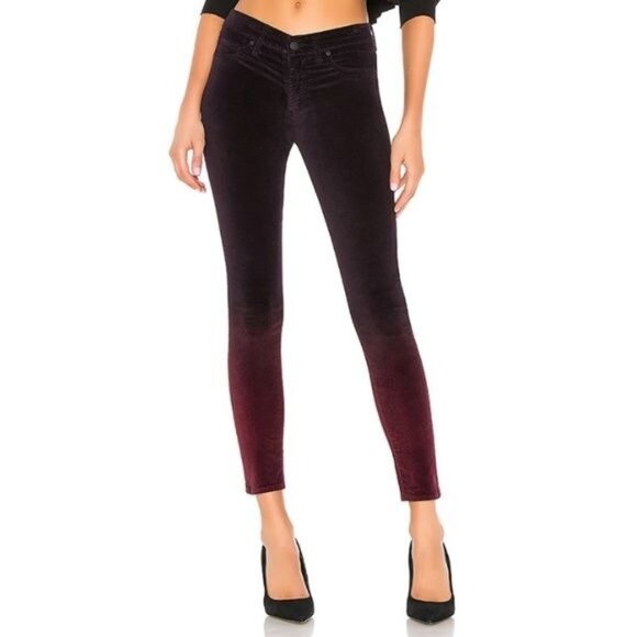 Hudson Nico Velvet Mid Rise Ankle Super Skinny - Picture 1 of 4
